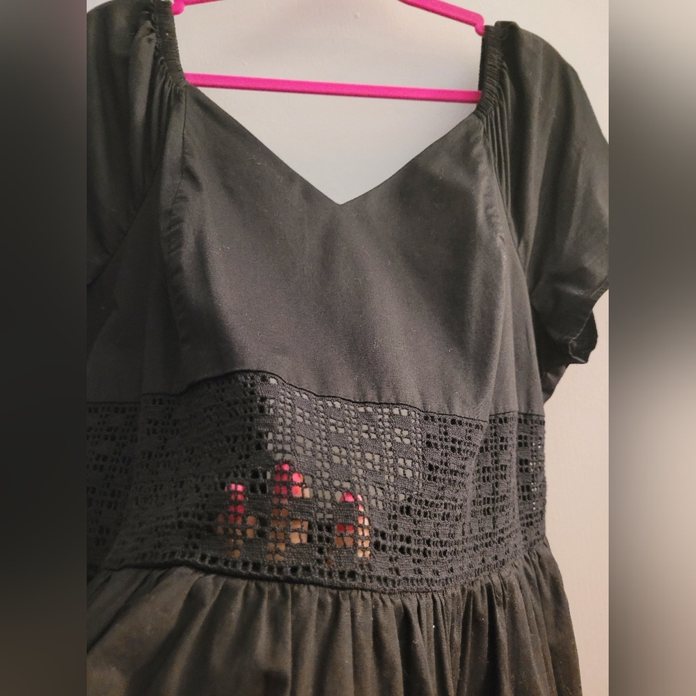 Torrid- NWOT Elegant Black Midi Dress with Ruffle Hem - Picture 4 of 12